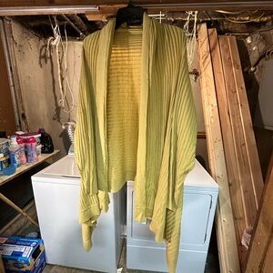 Ashley Stewart Ribbed Knit Cardigan in Yellow